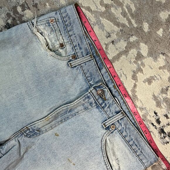 VTG Levis 550 Jeans Men 36x30 Blue Relaxed Tapered 90s Light Wash Tag Distressed - Picture 8 of 16